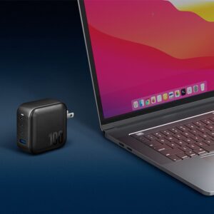 ENERGEA laidinis įkroviklis 1xUSB+3xUSB-CPD-PPS-QC 3.0 100W 3C1A juodos spalvos US+EU Travelite GAN100 - Image 9