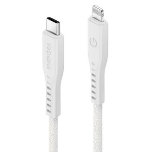 ENERGEA kabelis Flow USB-C - LightningC94 MFI 1.5m baltos spalvos 60W 3A PD Fast Charge - Image 2