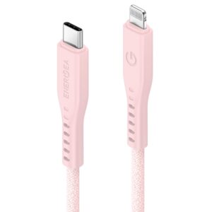 ENERGEA kabelis Flow USB-C - LightningC94 MFI 1.5m rožinės spalvos 60W 3A PD Fast Charge - Image 2