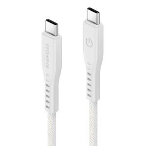 ENERGEA kabelis Flow USB-C - USB-C1.5m baltos spalvos 240W 5A PD Fast Charge - Image 2