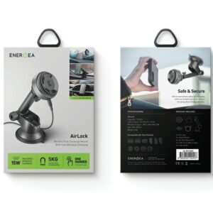 ENERGEA universalus indukcinis telefono laikiklis AirLock juodos spalvos - Image 7