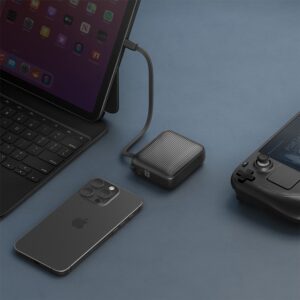 PowerBank Energea Integra Mini 35 10000mAh kabelis USB-C PD35W pilkos spalvos - Image 7