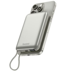 PowerBank Bazic Fusion Mag 10000mAh MagSafe kabelis USB-C pilkos spalvos - Image 2