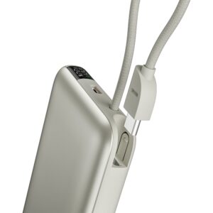 PowerBank Bazic Fusion Mag 10000mAh MagSafe kabelis USB-C pilkos spalvos - Image 3