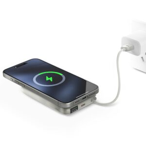 PowerBank Bazic Fusion Mag 10000mAh MagSafe kabelis USB-C pilkos spalvos - Image 4