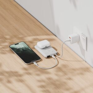 PowerBank Bazic Fusion Mag 10000mAh MagSafe kabelis USB-C pilkos spalvos - Image 6