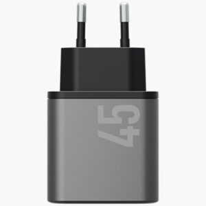 Laidinis įkroviklis Energea Ampcharge GaN45 2xUSB-C PD/PPS/QC3.0 45W pilkos spalvos - Image 6