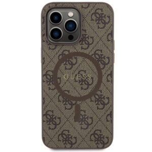 Guess GUHMP13LG4GFRW Apple iPhone 13 Pro / 13 6.1" rudos spalvos dėklas 4G Collection Leather Metal Logo - Image 3