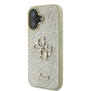 Guess GUHCP16MHG4SGD Apple iPhone 16 Plus 6.7" gold harddėklas Fixed Glitter Big 4G - Image 2