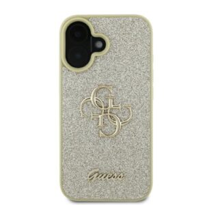 Guess GUHCP16MHG4SGD Apple iPhone 16 Plus 6.7" gold harddėklas Fixed Glitter Big 4G - Image 3