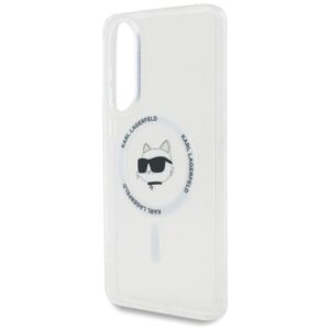 Dėklas Karl Lagerfeld Button Choupette Head Printed Logo MagSafe skirtas Samsung Galaxy S25 Edge baltos spalvos - Image 6