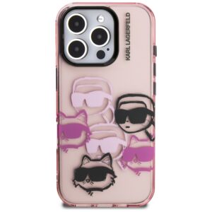 Dėklas Karl Lagerfeld IML Multi K&C Head Pattern skirtas Apple iPhone 16 Pro Max rožinės spalvos - Image 3