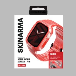 Skinarma apyrankė+Dėklas Saido 2in1 Apple Watch 45/44mm red - Image 3