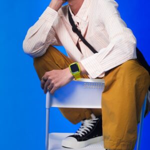 Skinarma apyrankė+Dėklas Saido 2in1 Apple Watch 45/44mm geltonos spalvos neon - Image 5