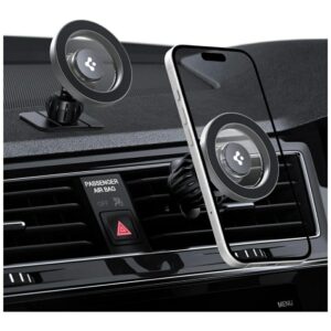 Automobilinis laikiklis telefonui Spigen MFT13 2in1 MagSafe sidabro spalvos - Image 5