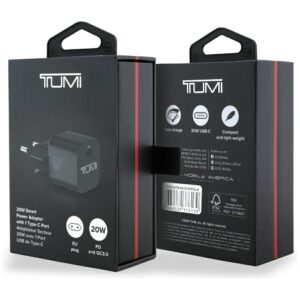 Laidinis įkroviklis TUMI Smart Power 20W USB-C juodos spalvos - Image 4