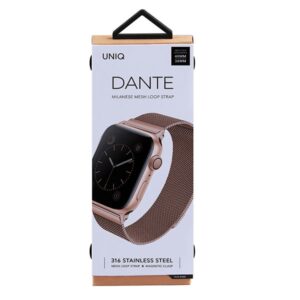UNIQ apyrankė Dante Apple Watch Series 1/2/3/4/5/6/7/8/9/SE/SE2 38/40/41mm Stainless Steel rožinio aukso spalvos - Image 6