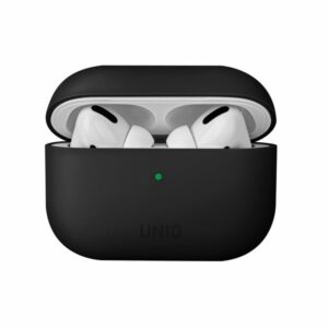 UNIQ dėklas Lino AirPods ProSilicone juodos spalvos