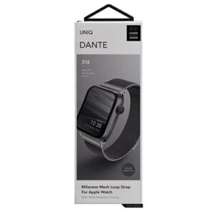 UNIQ apyrankė Dante Apple Watch Series1/2/3/4/5/6/7/8/9/SE/SE2 38/40/41mm Stainless Steel grafito spalvos - Image 2