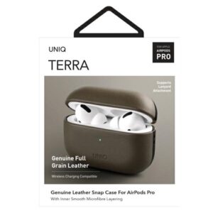 UNIQ dėklas Terra AirPods ProGenuine Leather alyvuogių spalvos - Image 7