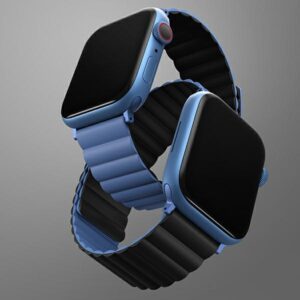 UNIQ apyrankė Revix Apple Watch Series1/2/3/4/5/6/7/8/9/SE/SE2 38/40/41mm. Reversible Magnetic juodos spalvos-mėlynos spalvos-blue - Image 3