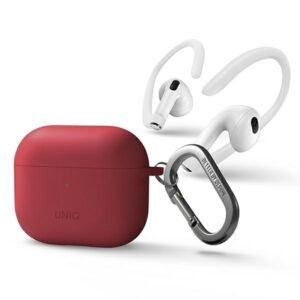 UNIQ dėklas Nexo AirPods 3 gen + Ear HooksSilicone raudonos spalvos