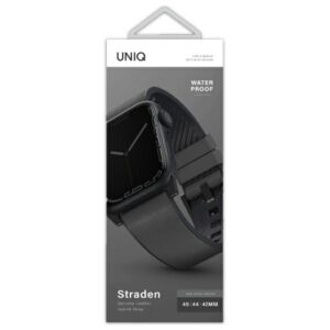UNIQ apyrankė Straden Apple Watch Series 1/2/3/4/5/6/7/8/9/10/SE/SE2/Ultra/Ultra 2 42/44/45/49mm. Leather Hybrid Strap pilkos spalvos - Image 3
