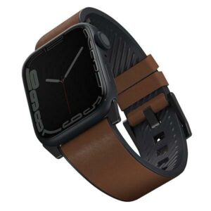 UNIQ apyrankė Straden Apple Watch Series 1/2/3/4/5/6/7/8/9/10/SE/SE2/Ultra/Ultra 2 42/44/45/49mm. Leather Hybrid Strap rudos spalvos