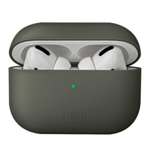 UNIQ dėklas Lino AirPods ProSilicone pilkos spalvos moss