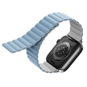UNIQ apyrankė Revix Apple Watch Series1/2/3/4/5/6/7/8/9/SE/SE2/Ultra/Ultra 2 42/44/45/49mm. Reversible Magnetic baltos ir mėlynos spalvos