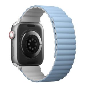 UNIQ apyrankė Revix Apple Watch Series1/2/3/4/5/6/7/8/9/SE/SE2/Ultra/Ultra 2 42/44/45/49mm. Reversible Magnetic baltos ir mėlynos spalvos - Image 4
