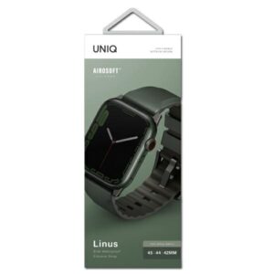 UNIQ apyrankė Linus Apple Watch Series1/2/3/4/5/6/7/8/9/SE/SE2/Ultra/Ultra 2 42/44/45/49mm. Airosoft Silicone žalios spalvos - Image 3