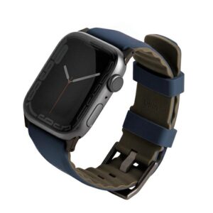 UNIQ apyrankė Linus Apple Watch Series1/2/3/4/5/6/7/8/9/SE/SE2/Ultra/Ultra 2 42/44/45/49mm. Airosoft Silicone mėlynos spalvos - Image 1