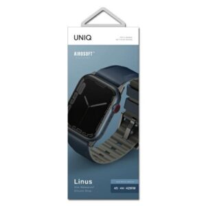 UNIQ apyrankė Linus Apple Watch Series1/2/3/4/5/6/7/8/9/SE/SE2/Ultra/Ultra 2 42/44/45/49mm. Airosoft Silicone mėlynos spalvos - Image 3