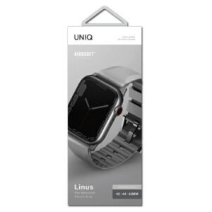 UNIQ apyrankė Linus Apple Watch Series1/2/3/4/5/6/7/8/9/SE/SE2/Ultra/Ultra 2 42/44/45/49mm. Airosoft Silicone pilkos spalvos - Image 3