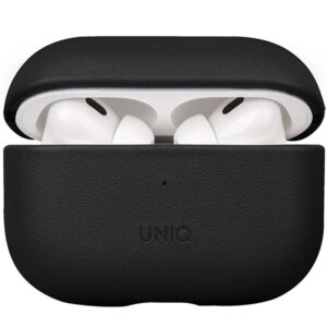 UNIQ dėklas Terra AirPods Pro 2 gen.Genuine Leather (2022/2023) juodos spalvos