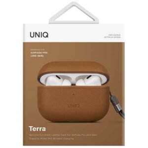 UNIQ dėklas Terra AirPods Pro 2 gen.Genuine Leather (2022/2023) rudos spalvos - Image 6