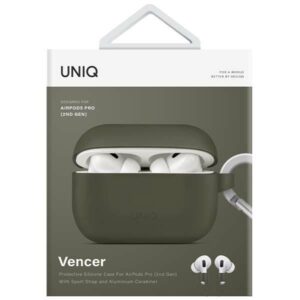 UNIQ dėklas Vencer AirPods Pro 2 gen.Silicone (2022/2023) zielony/moss green - Image 8