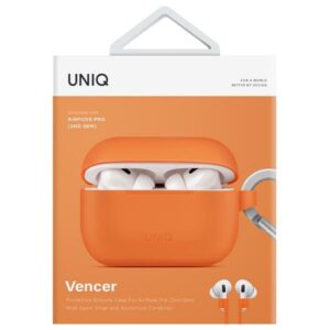 UNIQ dėklas Vencer AirPods Pro 2 gen.Silicone (2022/2023) oranžinės spalvos - Image 6