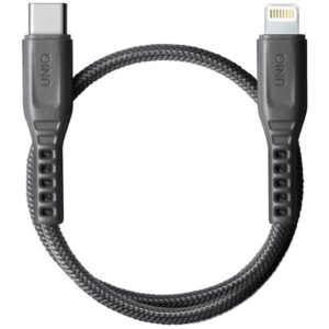 UNIQ Kabelis Flex USB-C-Lightning 18Wnylonowy 30cm pilkos spalvos
