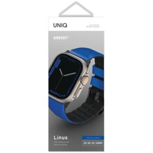 UNIQ apyrankė Linus Apple Watch Series1/2/3/4/5/6/7/8/9/SE/SE2/Ultra/Ultra 2 42/44/45/49mm Airosoft Silicone mėlynos spalvos - Image 4