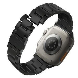 UNIQ apyrankė Osta Apple Watch 42/44/45/ 49mm Series 1/2/3/4/5/6/7/8/9/10/SE/SE2/Ultra/Ultra 2 Stainless Steel juodos spalvos - Image 2