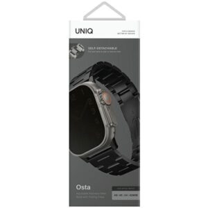 UNIQ apyrankė Osta Apple Watch 42/44/45/ 49mm Series 1/2/3/4/5/6/7/8/9/10/SE/SE2/Ultra/Ultra 2 Stainless Steel juodos spalvos - Image 5