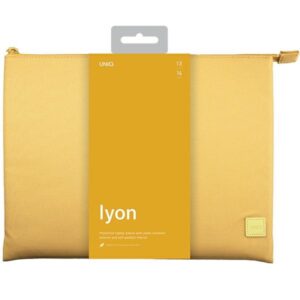 UNIQ dėklas Lyon nešiojamo kompiuterio dėklas 14"geltonos spalvos Waterproof RPET - Image 3