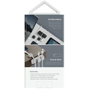 UNIQ Pod Mag magnetinė kabelių tvarkyklė + bazė pilkos spalvos - Image 5