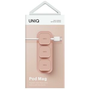 UNIQ Pod Mag magnetinė kabelių tvarkyklė + bazė rožinės spalvos - Image 4