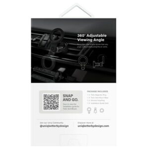 UNIQ automobilinis telefono magnetinis laikiklis TrelixCar Air Vent Mount juodos spalvos - Image 7