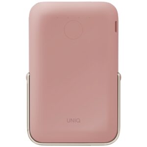 UNIQ Powerbank Hoveo 5000mAh USB-C 20WPD Fast charge Wireless Magnetic rožinės spalvos - Image 2