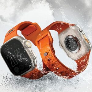 UNIQ apyrankė Stride Apple Watch Series1/2/3/4/5/6/7/8/9/SE/SE2 38/40/41mm FKM Rubber Strap haki spalvos - Image 6
