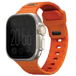 UNIQ apyrankė Stride Apple Watch Series1/2/3/4/5/6/7/8/9/SE/SE2/Ultra/Ultra 2 42/44/45/49mm FKM Rubber Strap oranžinės spalvos